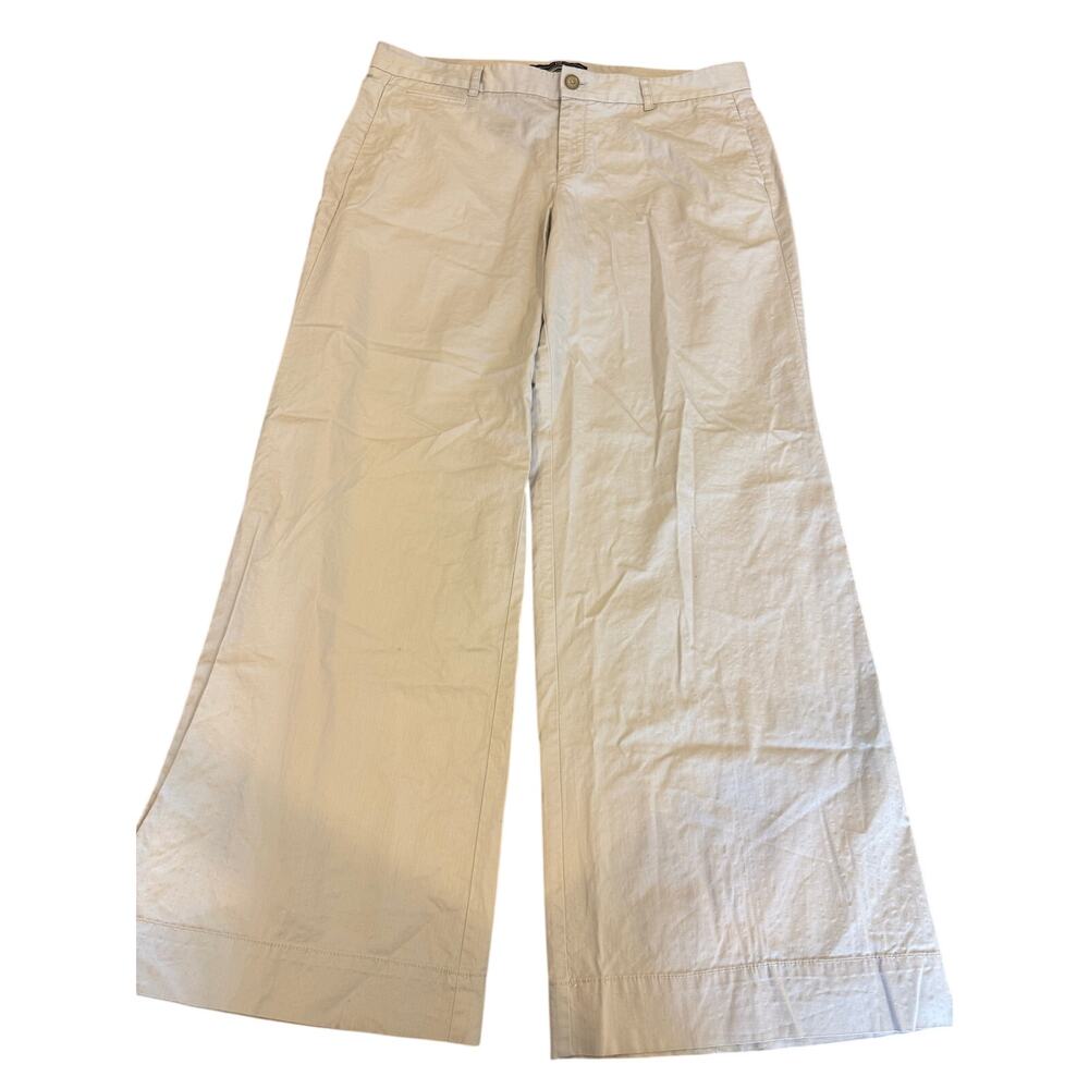 GAP Wide Leg Cream Tan Trouser Pants Women size 14